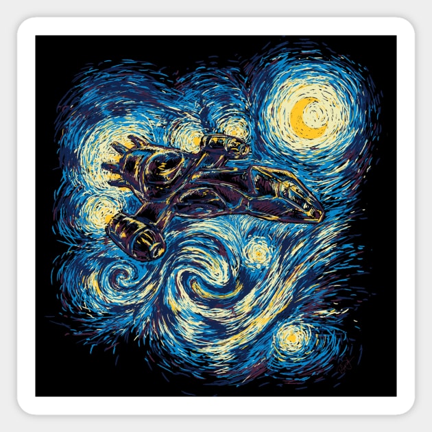 Starry Flight of Serenity Sticker by girardin27